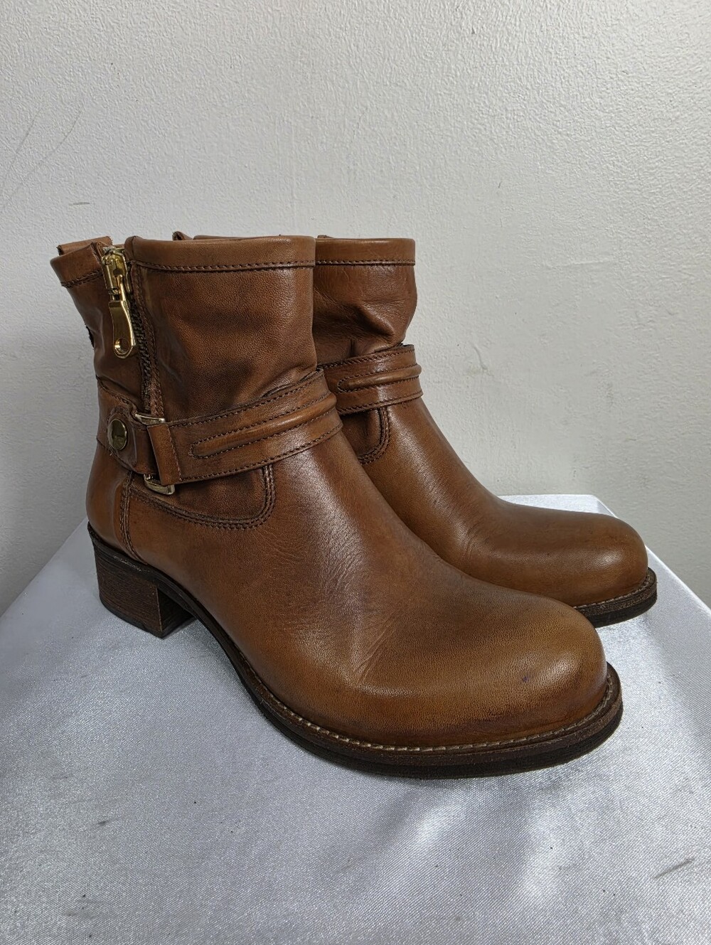 Brown Leather Ankle Classic Strap Boot